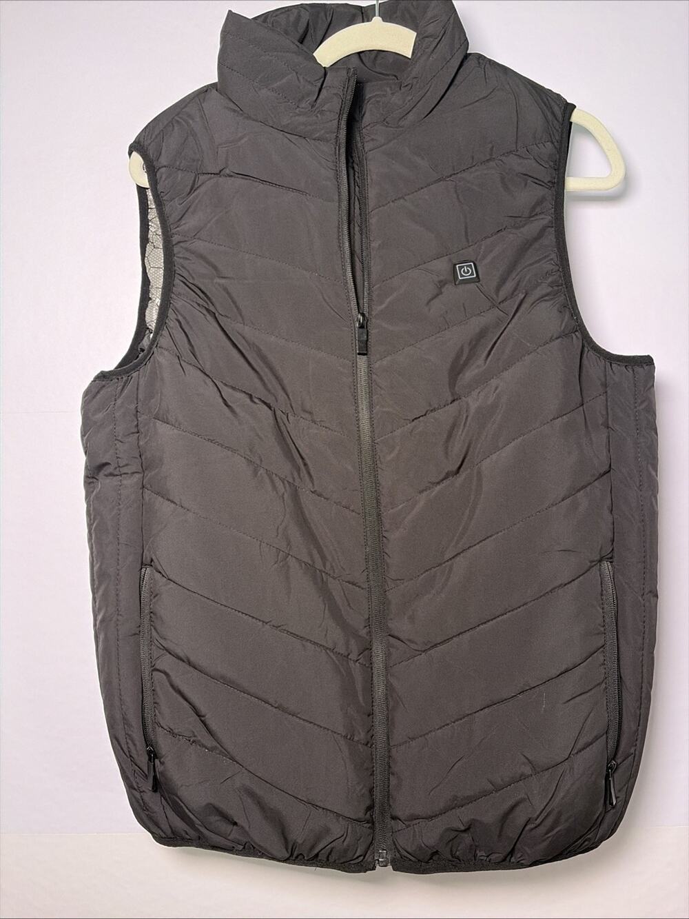 Womens XXL Black USB Heated Puffer Vest Quilted Electric Warming Jacket